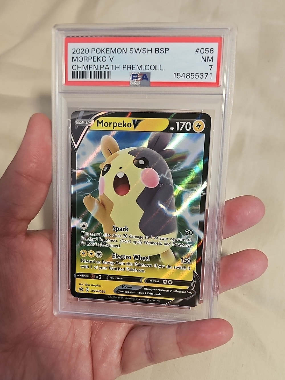 Pokemon Morpeko V Holo PSA Graded Card - Yellow & Black